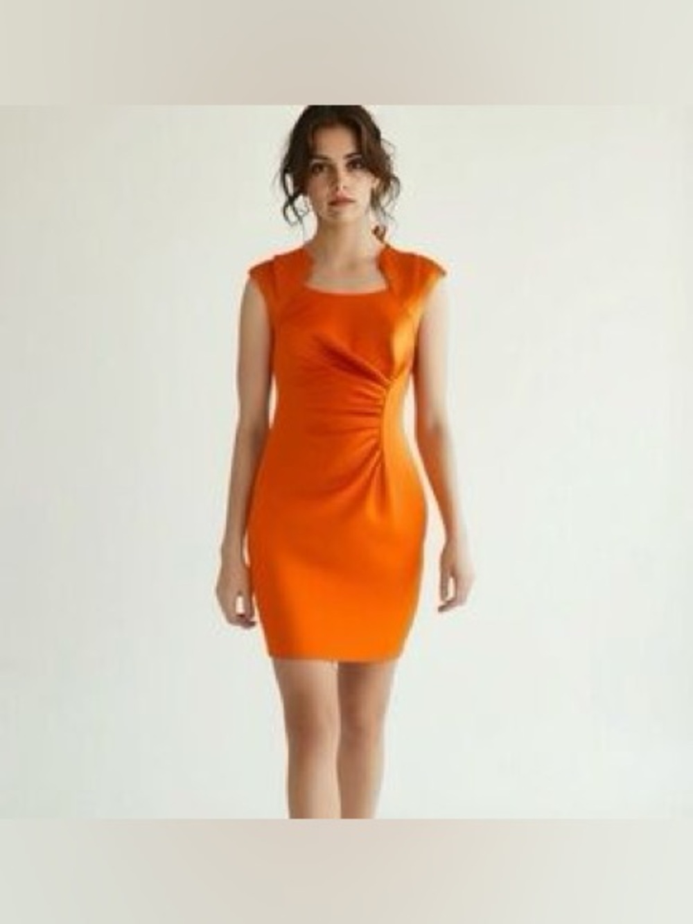 Dana Buchman Vibrant Orange Midi Dress